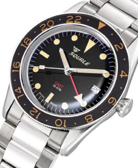 Squale - SUB 39 - GMT Vintage - Metal Bracelet - close up-min