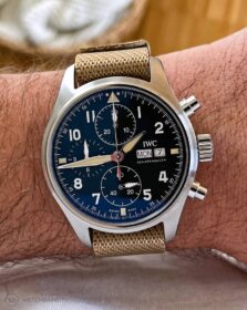 IWC Spitfire paired with Premium Single-Pass NATO Beige | WB Original