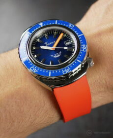 Classic Style Rubber Strap-Orange-Squale 2002 Series Blue