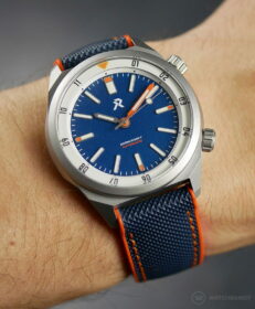 3. RZE Supercompressor paired with our Blue/Orange Performance Style Rubber Watch Strap by WB Original