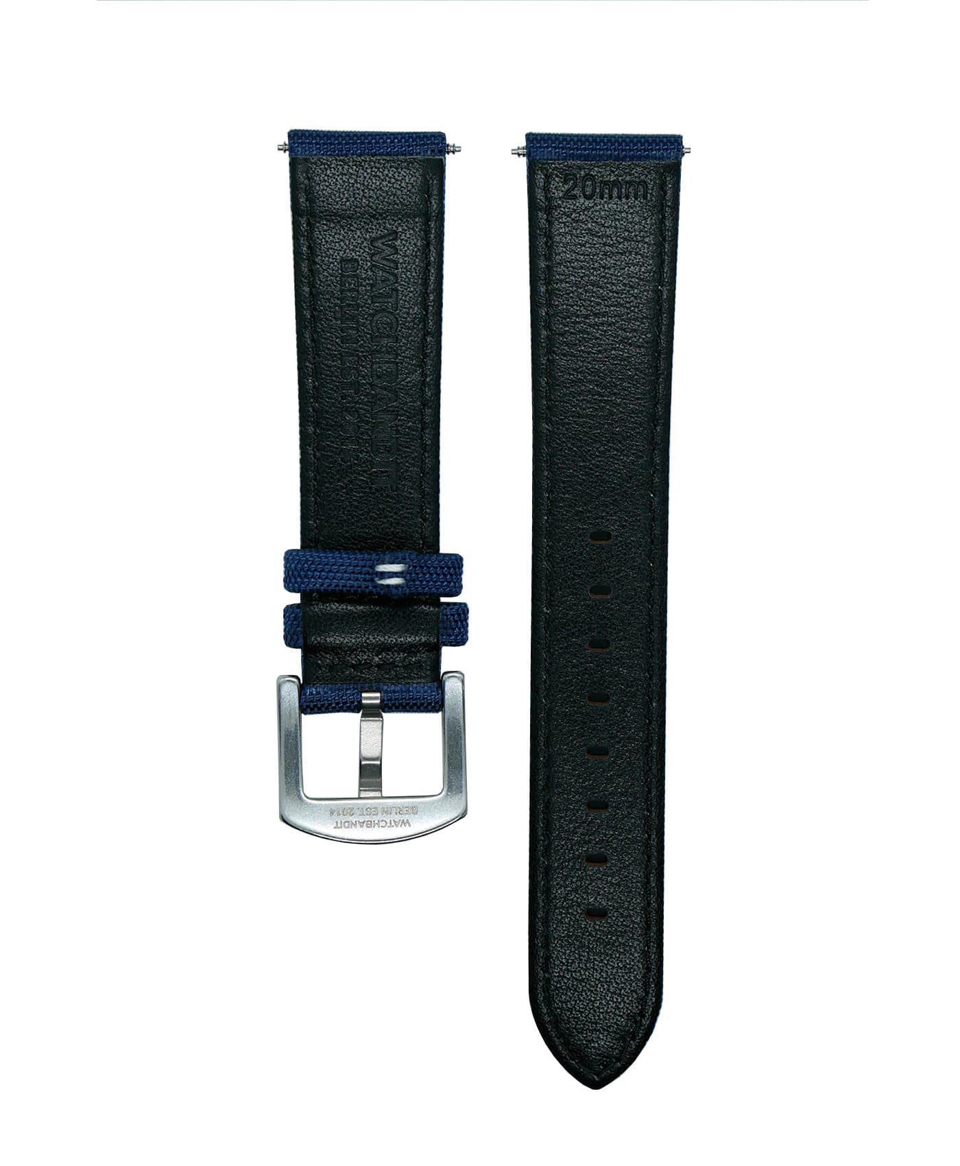 Premium Sailcloth Watch Strap-Blue-White-Stitches_back-min Premium Sailcloth Watch Strap-Blue-White-Stitches_back-min