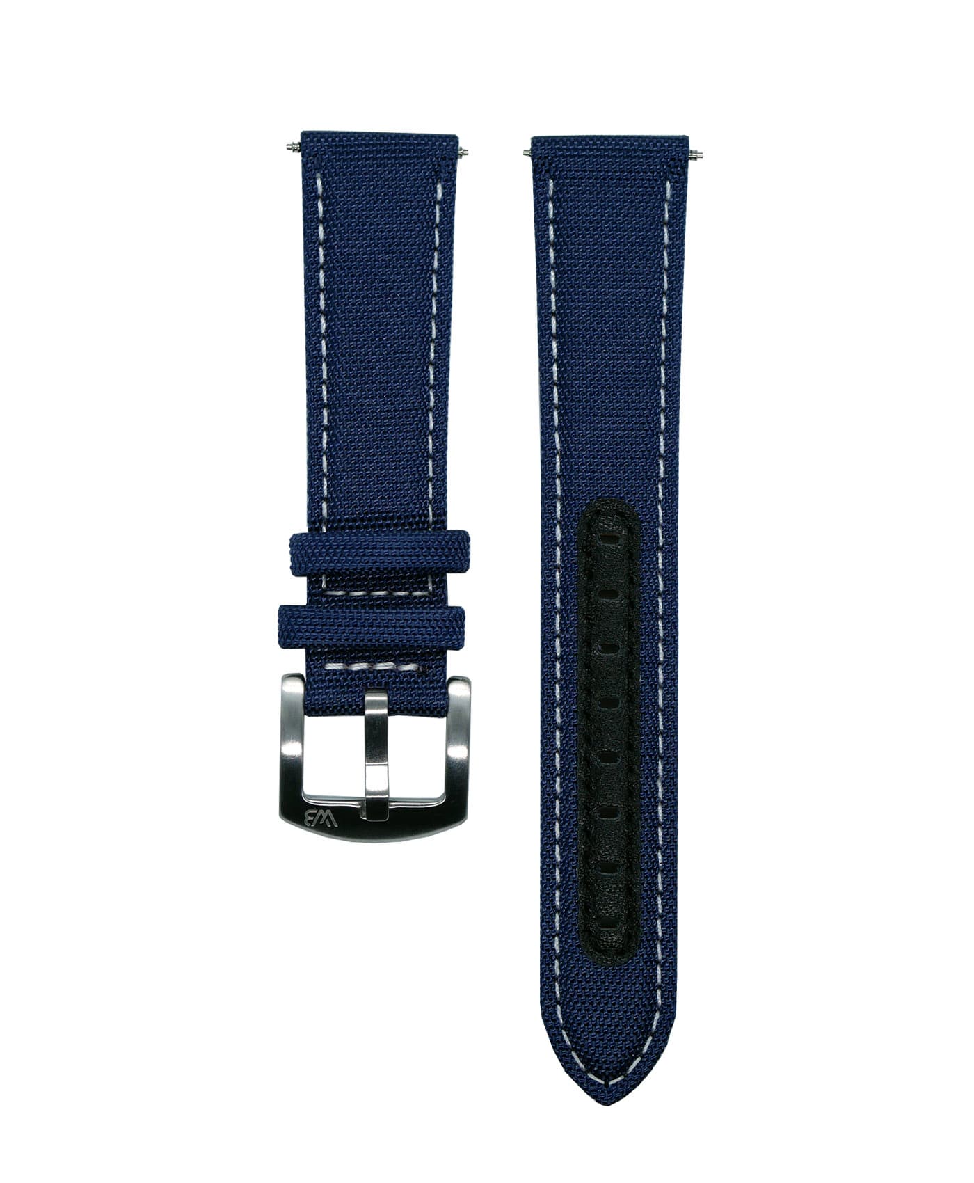Premium Sailcloth Watch Strap-Blue-White-Stitches_front-min Premium Sailcloth Watch Strap-Blue-White-Stitches_front-min