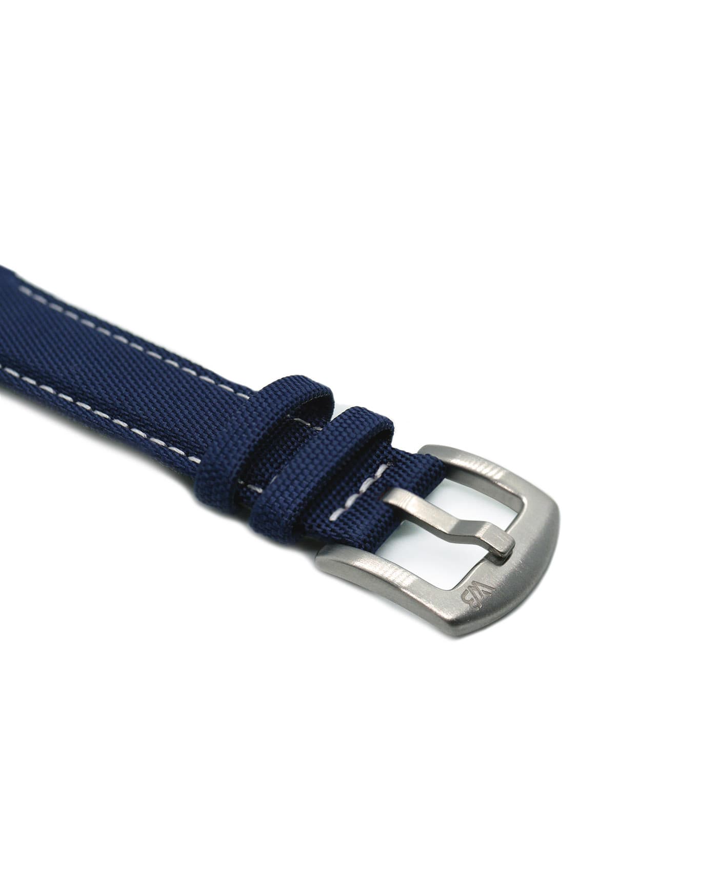 Premium Sailcloth Watch Strap-Blue-White-Stitches_side buckle-min Premium Sailcloth Watch Strap-Blue-White-Stitches_side buckle-min
