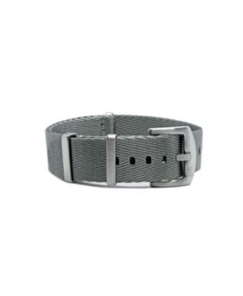 Herringbone Nato Strap - Grey - Front-min