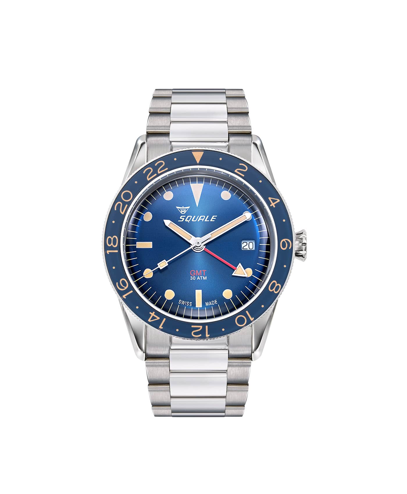 Squale - SUB 39 - GMT Vintage - Blue - Metal Bracelet-min Squale - SUB 39 - GMT Vintage - Blue - Metal Bracelet-min