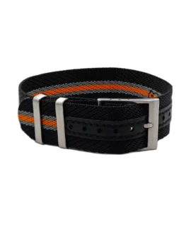 Premium Adjustable Single-Pass Nylon Strap – Black-Orange