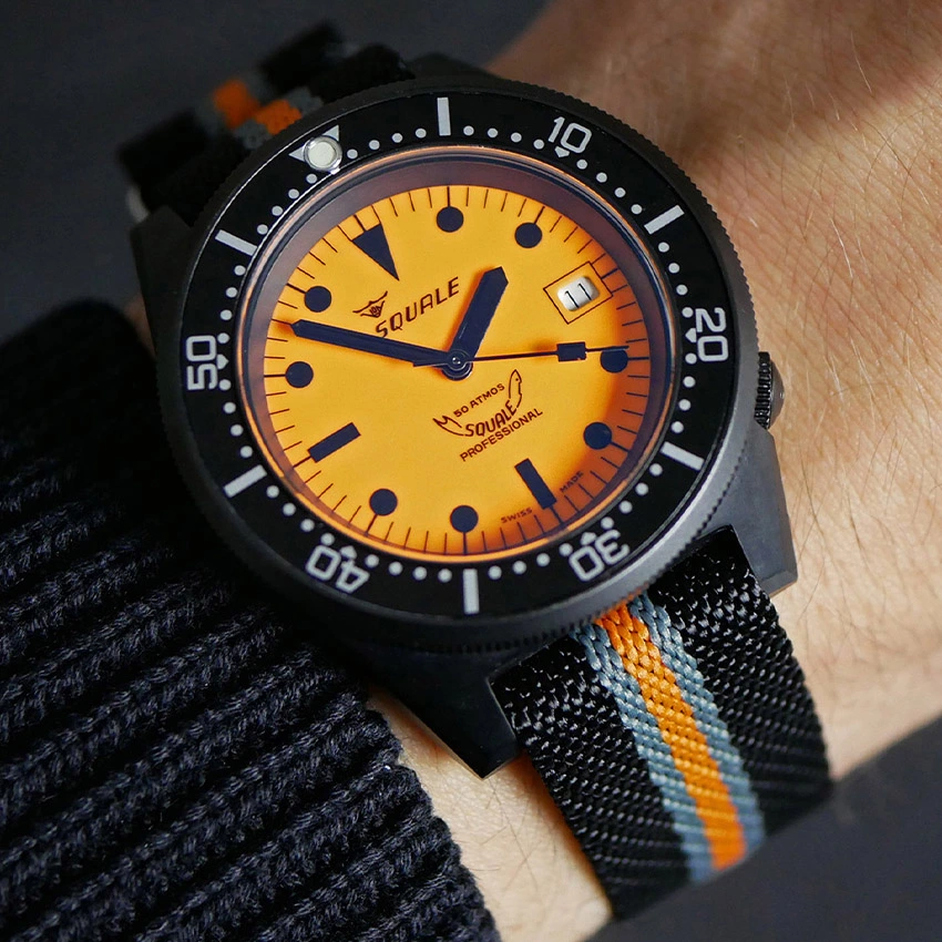Premium Adjustable Single-Pass Nylon Strap – Black Orange-squale aranchia luminoso Premium Adjustable Single-Pass Nylon Strap – Black Orange-squale aranchia luminoso