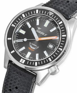 Squale - Matic - Grey 60 - ATM - Rubber Strap-close up-min