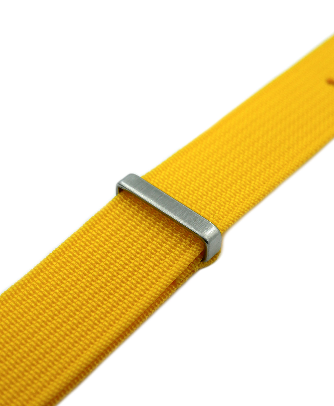Ribbed Nato Strap - Yellow - Brushed-side Ribbed Nato Strap - Yellow - Brushed-side