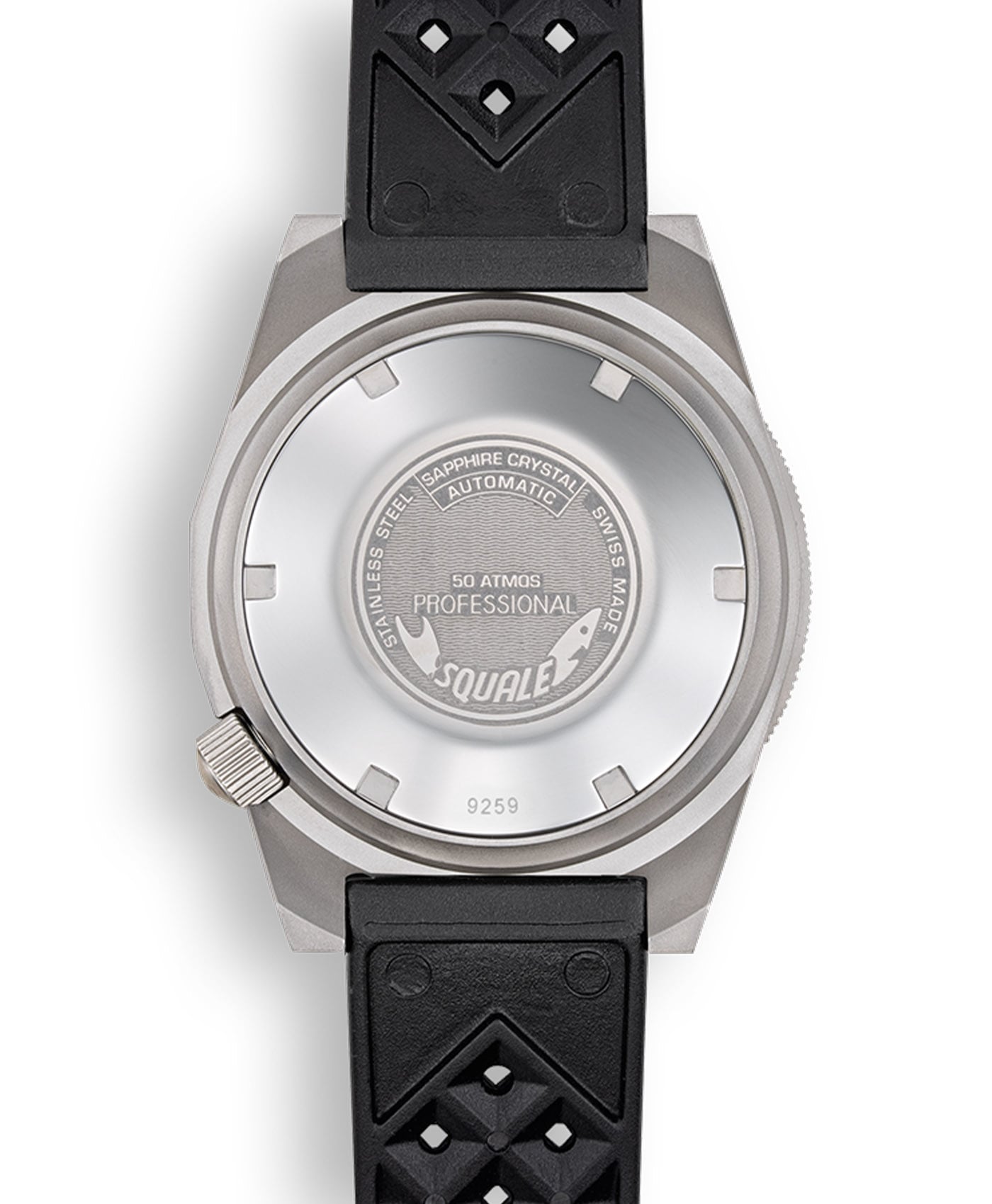 Squale - 1521 Black Militaire - Blasted - Rubber - 1521MILBL.HT-case back-min Squale - 1521 Black Militaire - Blasted - Rubber - 1521MILBL.HT-case back-min