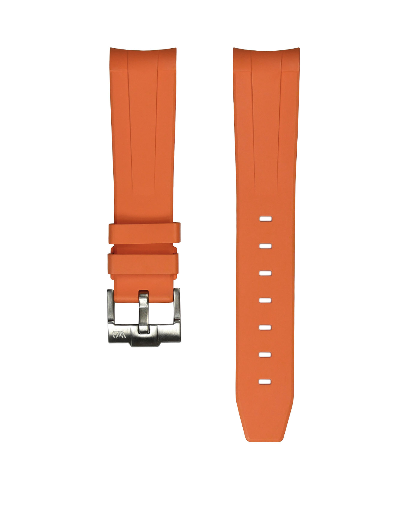 Curved-End-Rubber-Watch-Strap-Orange-WB-Original Curved-End-Rubber-Watch-Strap-Orange-WB-Original