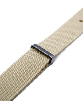 Ribbed Nato Strap - Beige- side-min