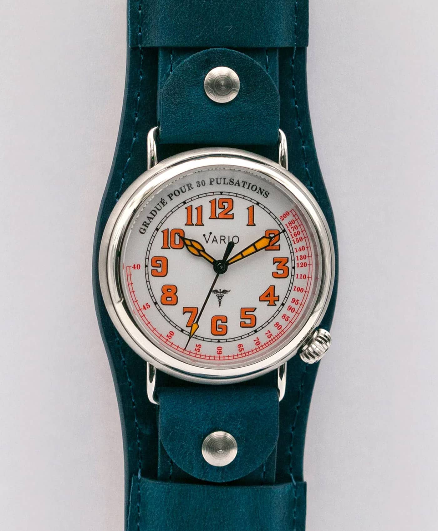 Vario - 1918 Medic - White Dial with Orange Lume - Forest Green-min Vario - 1918 Medic - White Dial with Orange Lume - Forest Green-min