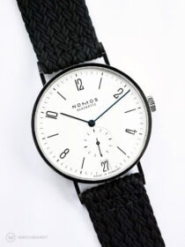 NOMOS Tangente Strap guide Eulit palma perlon two piece black-min