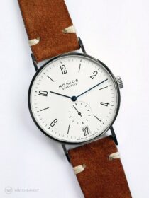NOMOS Tangente Strap guide Suede leather brown WB original-min