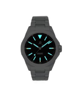 RZE – Resolute Pro - Jet Black Enamel - Titanium Bracelet-lume-min