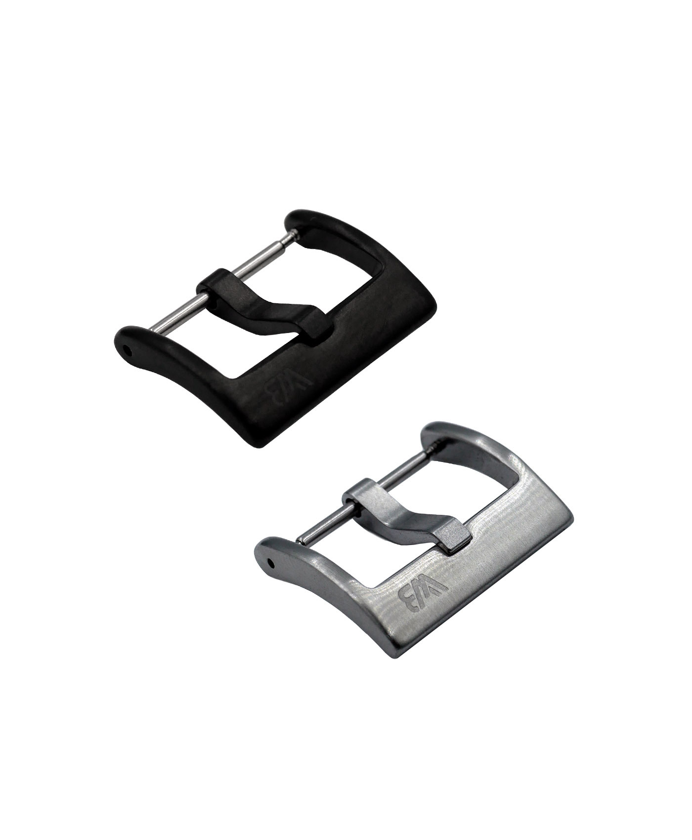 Hybrid Stainless Steel Replacement Watch Buckle - Silver and PVD Black WB Original-min