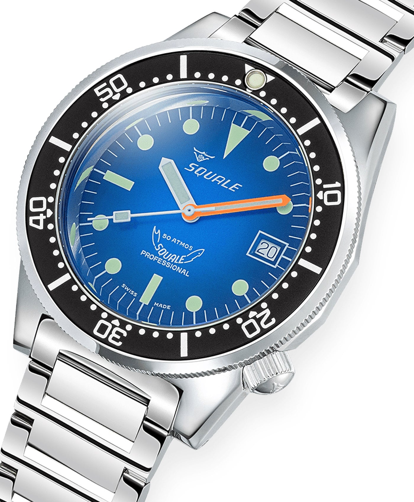 Squale - 1521 Blue Ray - Polished - Bracelet - 1521PROFD.SQ20L - close up-min Squale - 1521 Blue Ray - Polished - Bracelet - 1521PROFD.SQ20L - close up-min