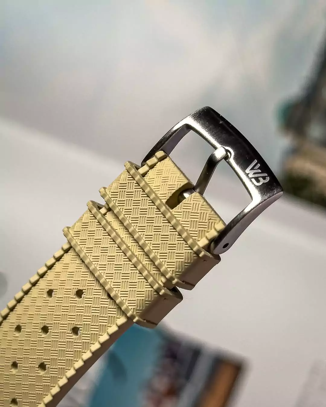 Khaki-TropicalStyle-Rubber-Watch-band-buckle Khaki-TropicalStyle-Rubber-Watch-band-buckle