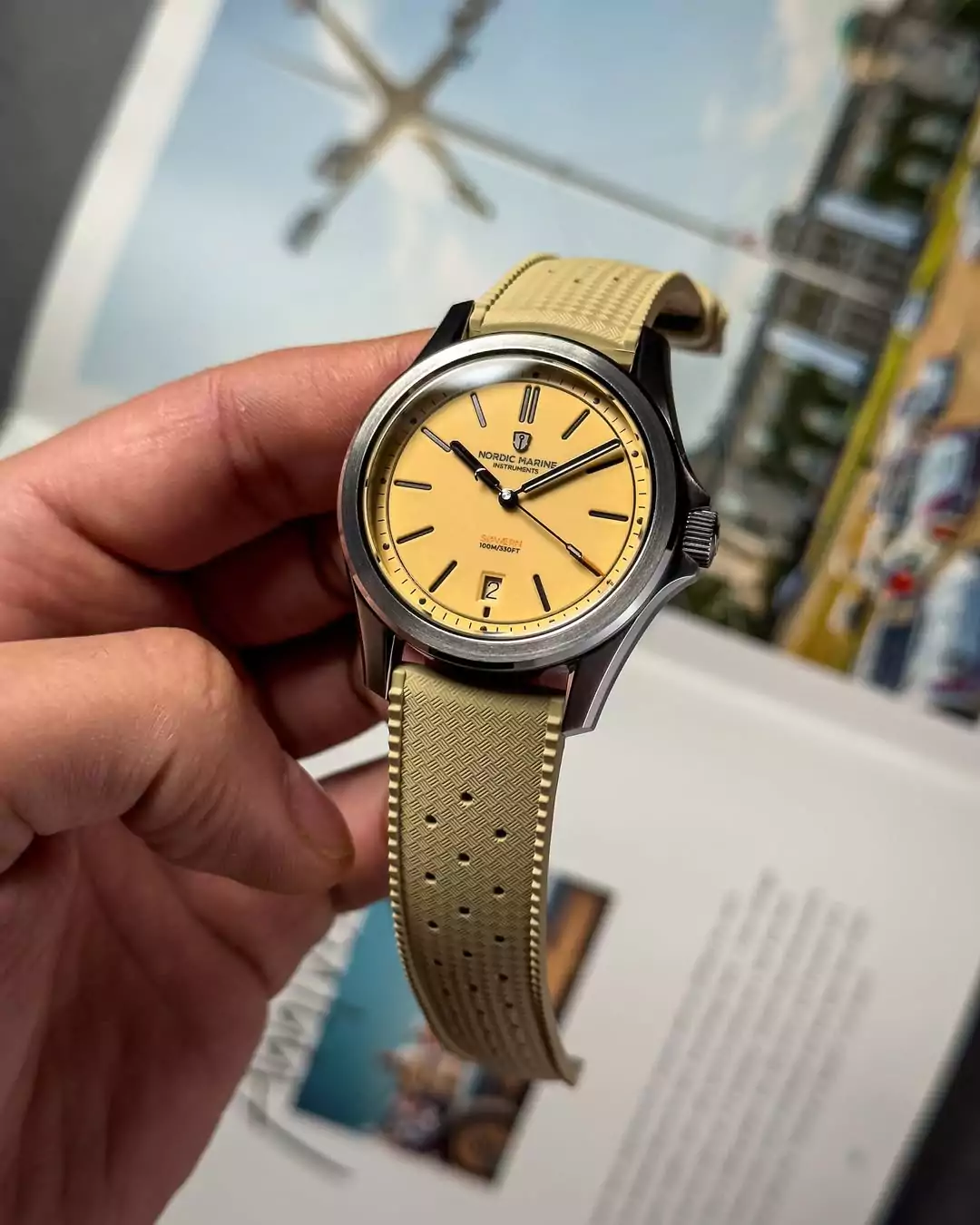 Khaki-TropicalStyle-Rubber-Watch-band Khaki-TropicalStyle-Rubber-Watch-band-Nordic Marine Instruments