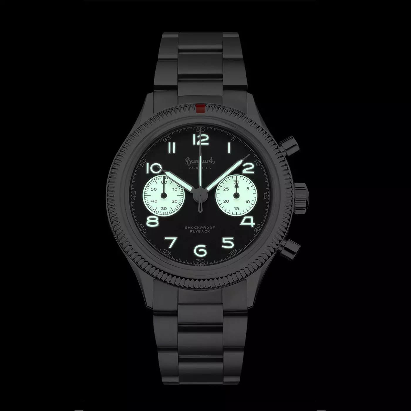 hanhart-417-es-flyback-reverse-panda-42-mm-steel-bracelet-lume hanhart-417-es-flyback-reverse-panda-42-mm-steel-bracelet-lume