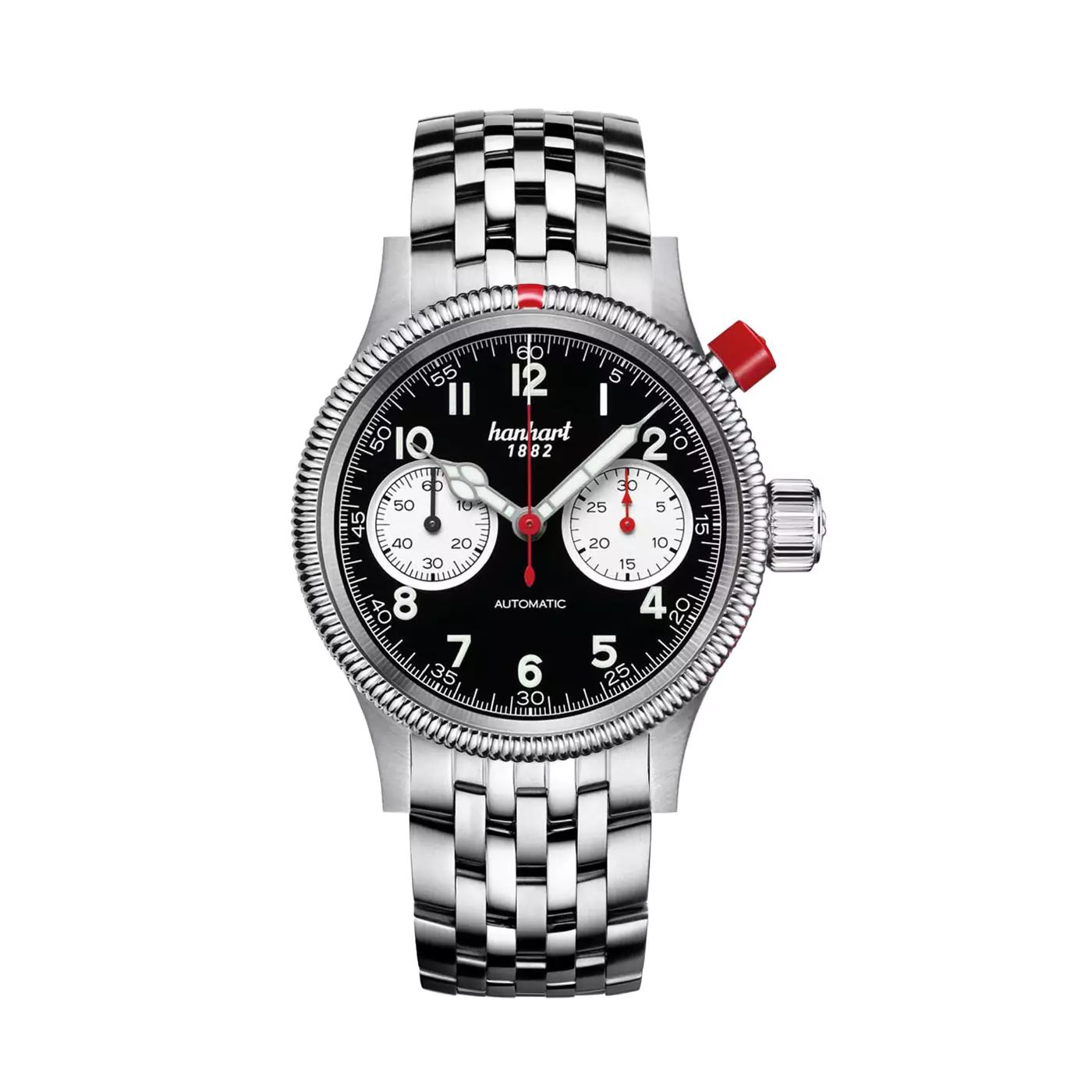 hanhart-pioneer-mk-i-reverse-panda-40-mm-metal-bracelet hanhart-pioneer-mk-i-reverse-panda-40-mm-metal-bracelet