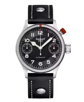 hanhart-pioneer-monoscope-black-fluted-bezel-45-mm-black-leather