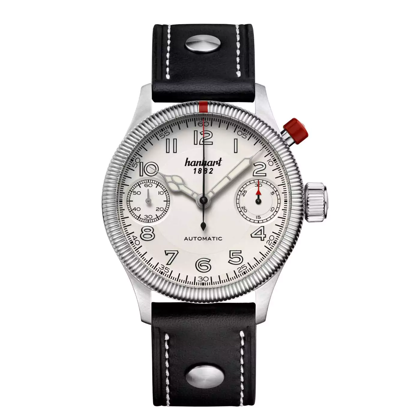 hanhart-pioneer-monoscope-silver-fluted-bezel-45-mm-black-leather hanhart-pioneer-monoscope-silver-fluted-bezel-45-mm-black-leather