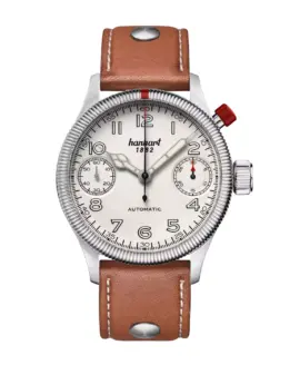 hanhart-pioneer-monoscope-silver-fluted-bezel-45-mm-light-brown-leather