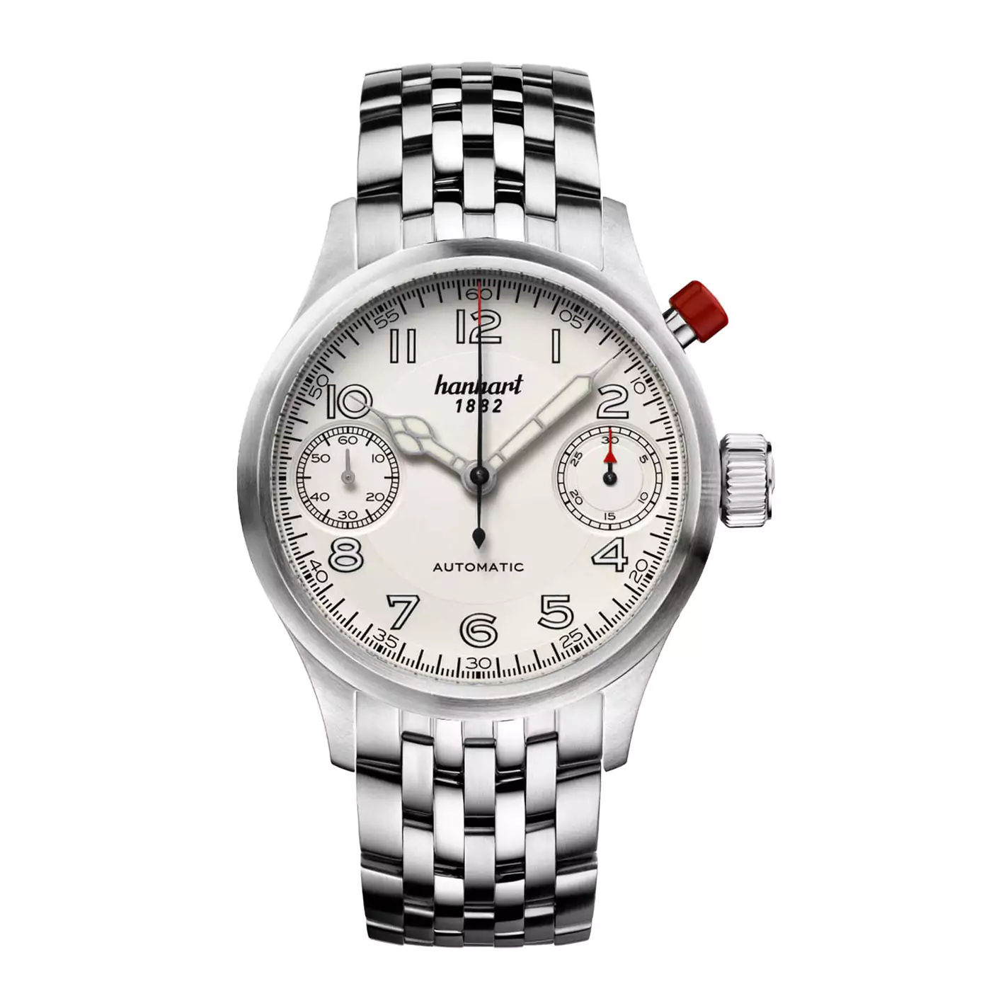 hanhart-pioneer-monoscope-silver-smooth-bezel-45-mm-bracelet hanhart-pioneer-monoscope-silver-smooth-bezel-45-mm-bracelet
