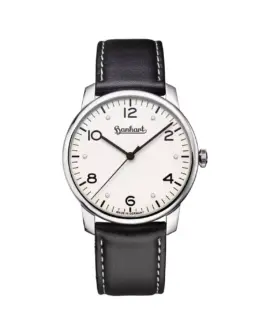 hanhart-pioneer-silva-white-385-mm-black-leather-bracelet