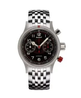 hanhart-pioneer-tachytele-black-40-mm-stainless steel bracelet