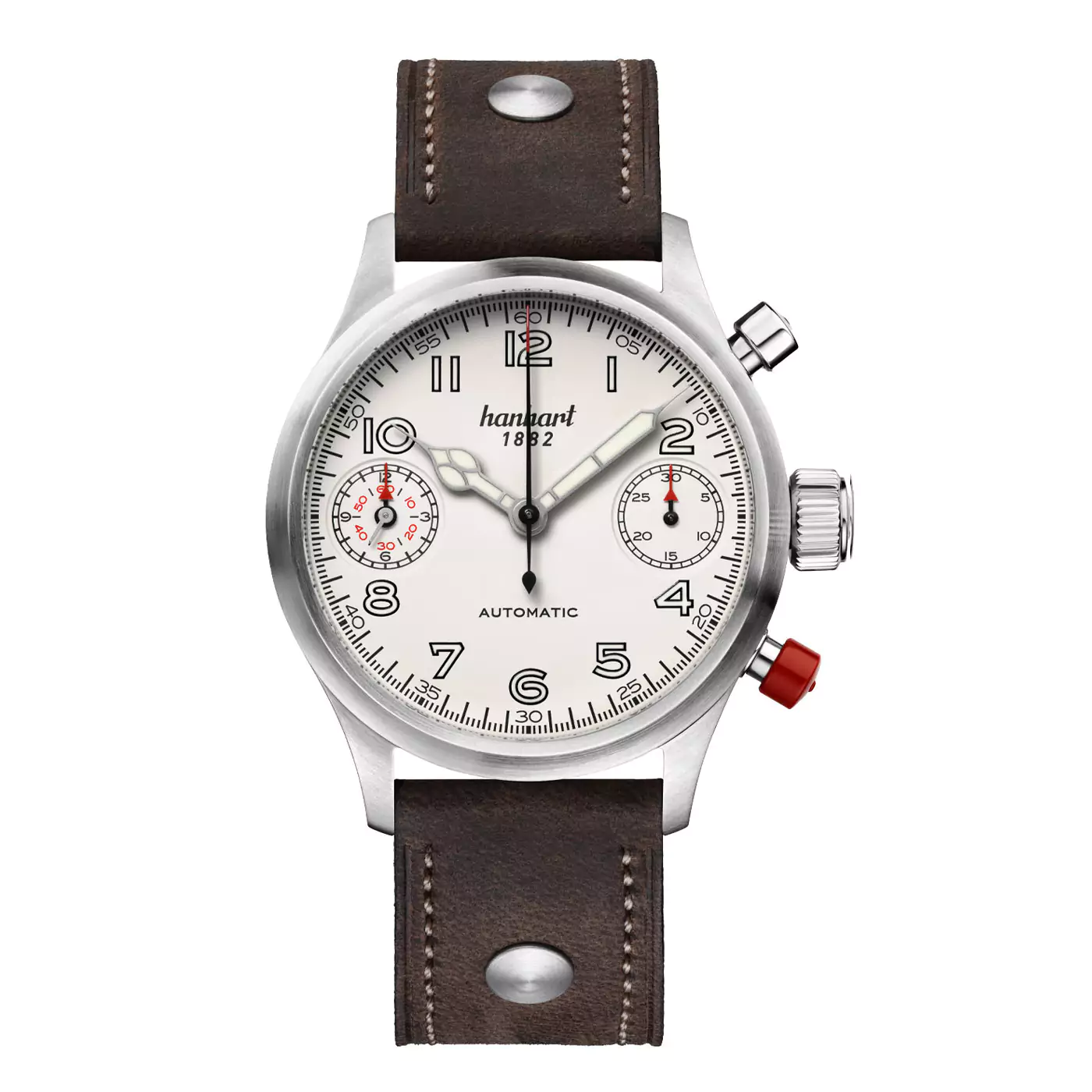 hanhart-pioneer-twindicator-antique-white-smooth-bezel-45-mm-dark-brown-leather hanhart-pioneer-twindicator-antique-white-smooth-bezel-45-mm-dark-brown-leather