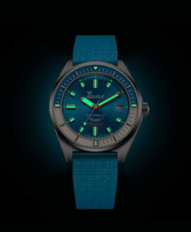 Squale - Matic S Light Blue - MATICLBWLB - Mosaic Rubber Watch Strap-lume