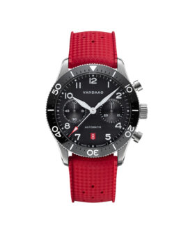 Vandaag - Schallmauer Automatik - Black - Red Rubber Strap