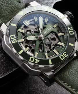 Audaz green watch close up
