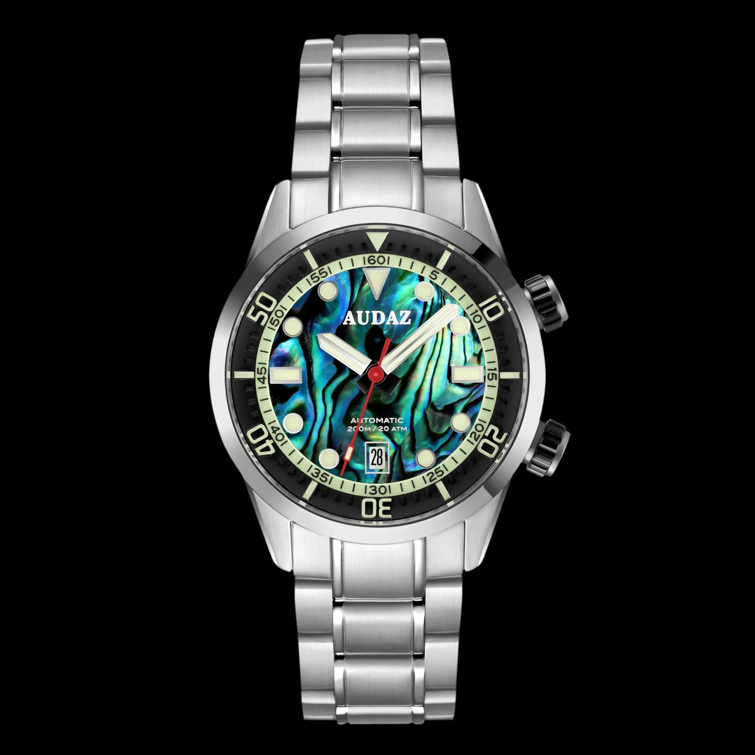 Audaz - Seafarer - ADZ-3030-04 Abalone dials have natural textures giving each dial a unique appearance and characteristic, so each dial is different from each other and the images.